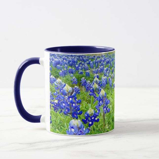 Beautiful Bluebonnets Texas Photography Mug (Left)