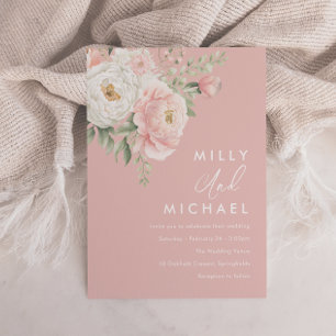 Beautiful Blush Botanical Florals Wedding Invitation