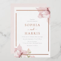 Beautiful Blush Floral Modern Rose Gold Wedding