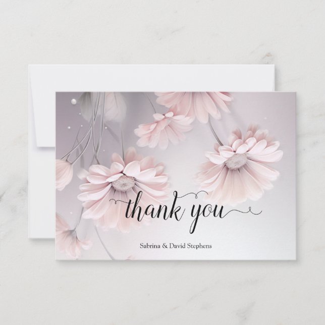Beautiful Blush Pink Daisy Thank You  (Front)