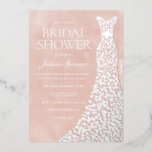 Beautiful Blush Silver Heart Dress Bridal Shower