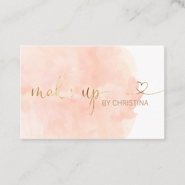 ★ Beautiful Blush Watercolor Business Card (Front)