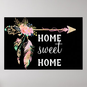 Beautiful Bohemian Arrow - Home Sweet Home Poster