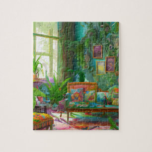 beautiful bohemian living room Puzzle