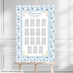 Beautiful Bohemian Pastel Blue Gold Seating Chart
