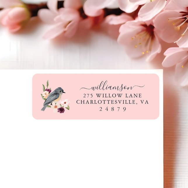 Beautiful Bohemian Style Watercolor Bird & Branch (Beautiful Bohemian Style Watercolor Bird & Branch Label)