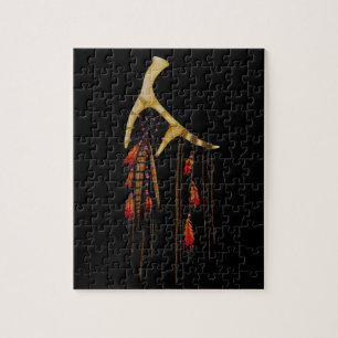 Beautiful Boho Bohemian Deer Antler Dream Catcher Jigsaw Puzzle