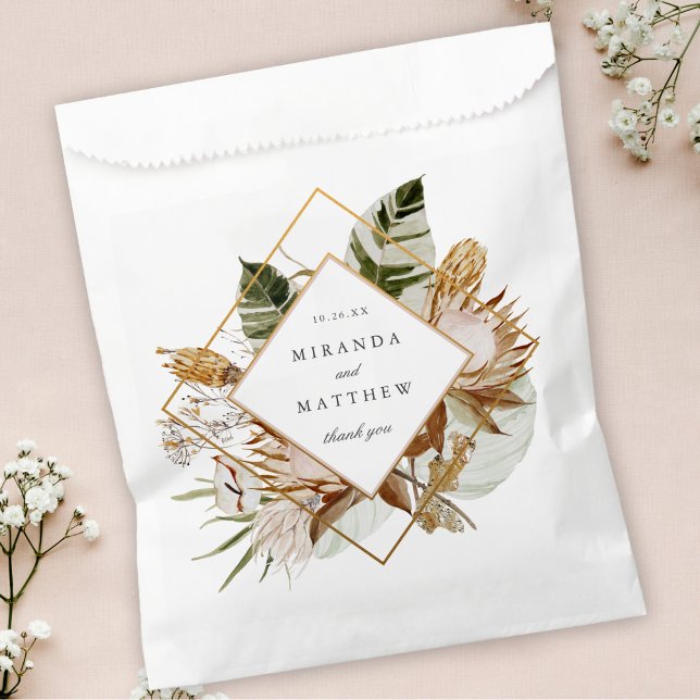Beautiful Boho Botanical Geometric Frame Wedding Favour Bags (Creator Uploaded)