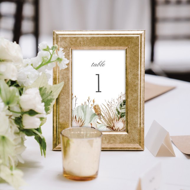 Beautiful Boho Botanical Wedding Reception Table Number (Creator Uploaded)