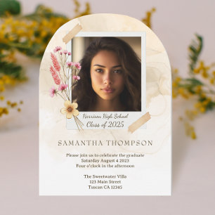 Beautiful Boho Floral 2025 Graduation Party Invitation