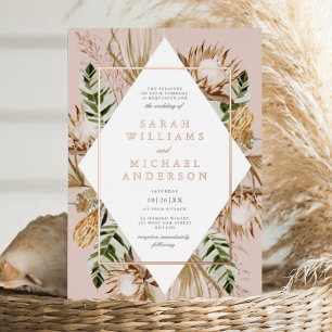 Beautiful Boho Floral Geo Wedding Raised Rose Gold