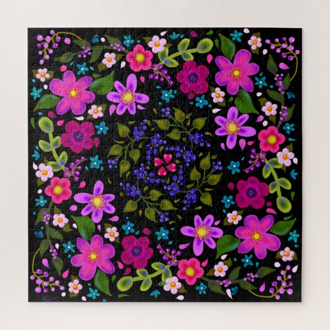 Beautiful Boho Flowers Jigsaw Puzzle (Vertical)