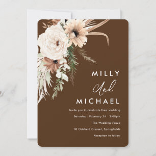 Beautiful Boho Flowers Summer Fall Wedding Invitation