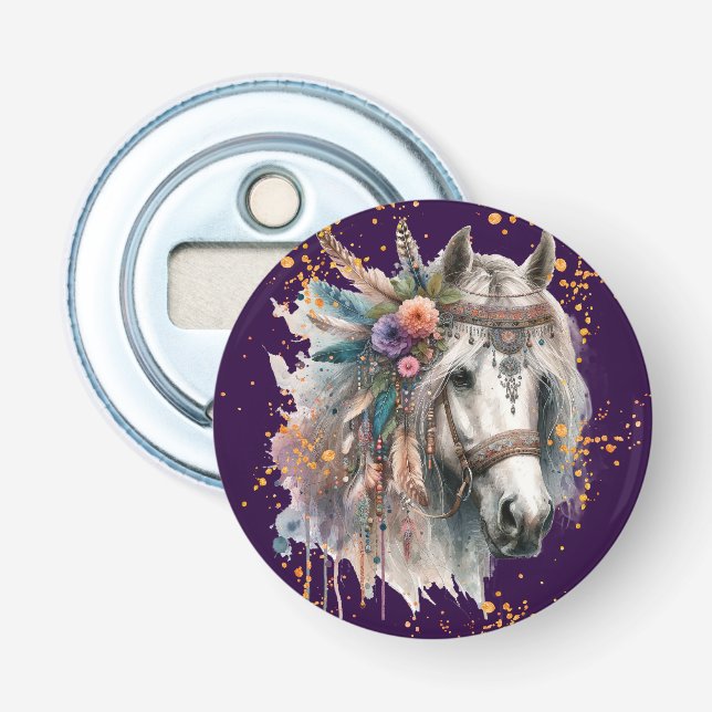 Beautiful Boho Horse Bottle Opener (Front)
