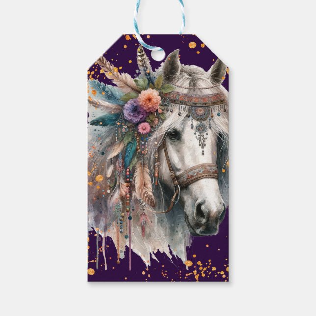 Beautiful Boho Horse Gift Tags (Front)