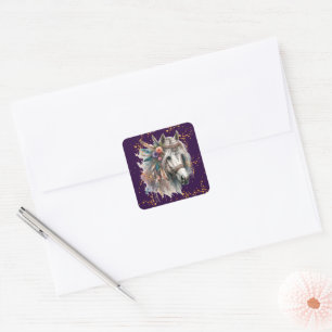 Beautiful Boho Horse Square Sticker
