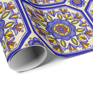 Beautiful Boho Italian Tile  Wrapping Paper