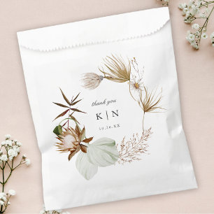 Beautiful Boho Minimalist Botanical Wedding  Favour Bags