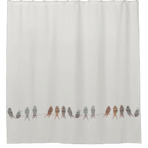 Beautiful Boho Modern Birds On A Wire Shower Curtain