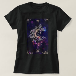 Beautiful Boho Moon Stars Blue Purple Women's T-Shirt