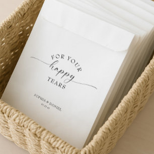 Beautiful Boho Personalised Wedding Tissue Pack Favour Bags