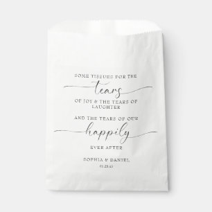 Beautiful Boho Personalised Wedding Tissue Pack Favour Bags