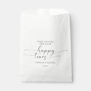 Beautiful Boho Personalised Wedding Tissue Pack Favour Bags