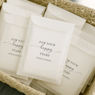 Beautiful Boho Personalized Wedding Tissue Pack Favour Bags