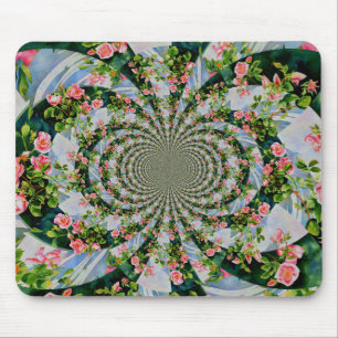 Beautiful boho pink, red roses, watercolor floral mouse mat