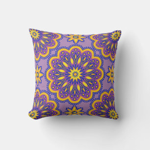 Beautiful Boho Purple Talavera Tile Cushion