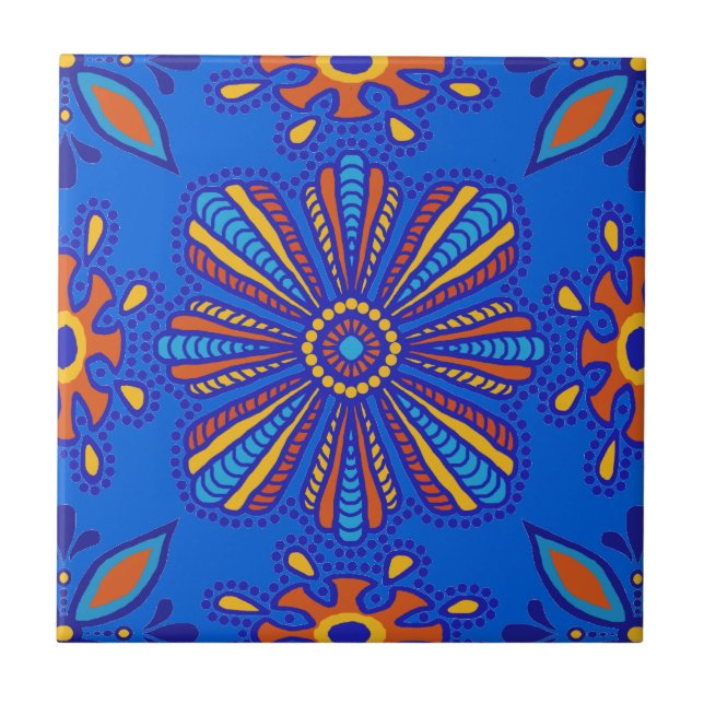 Beautiful Boho Talavera Tile (Front)