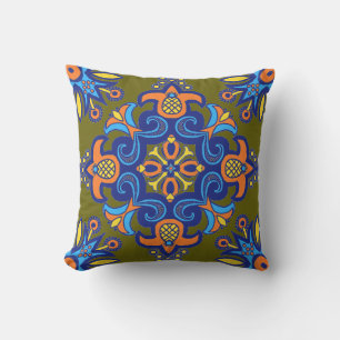 Beautiful Boho Talavera Tile Cushion