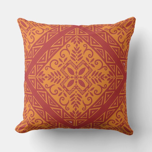 Beautiful Boho Tile Outdoor Pillow (Front)