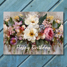 Beautiful Boho Wildflower Floral Birthday