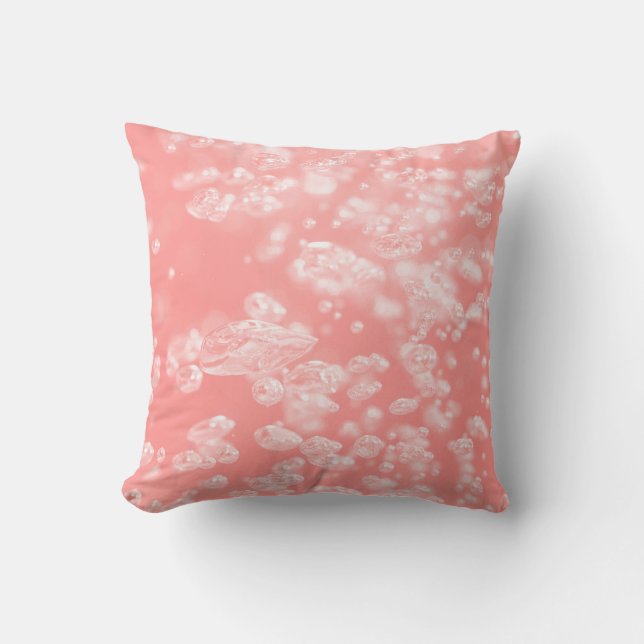 Beautiful bokeh air bubble abstract light pink pas cushion (Front)