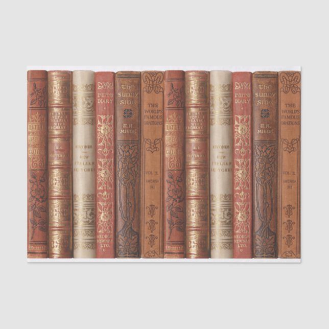 Beautiful Book Spines (beige) Tissue Paper (Front)