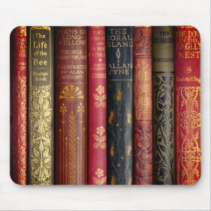Beautiful Book Spines Mouse Mat