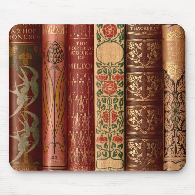 Beautiful Book Spines Mouse Mat (Front)