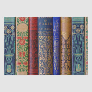 Beautiful Book Spines (Paris) Decoupage Tissue Paper
