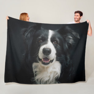 BEAUTIFUL BORDER COLLIE FLEECE BLANKET