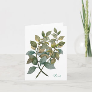Beautiful Botanical/Basil Folded Greeting Card