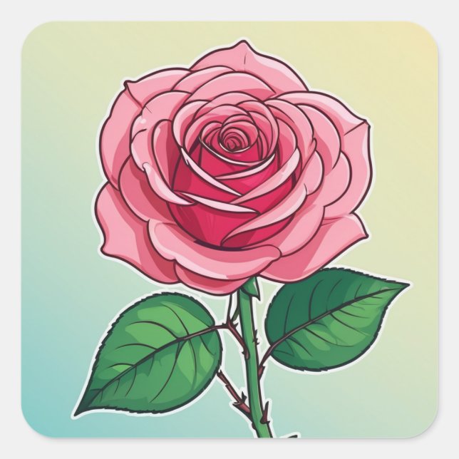 Beautiful Botanical Designs, Flowers and Plants Square Sticker (Front)