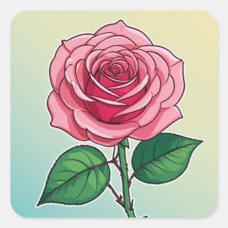 Beautiful Botanical Designs, Flowers and Plants Square Sticker