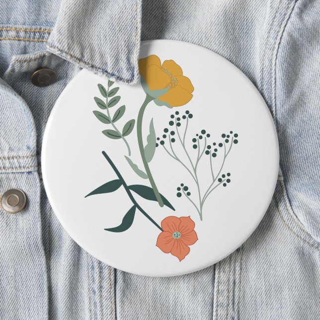 Beautiful Botanical Floral 6 Cm Round Badge (In Situ)