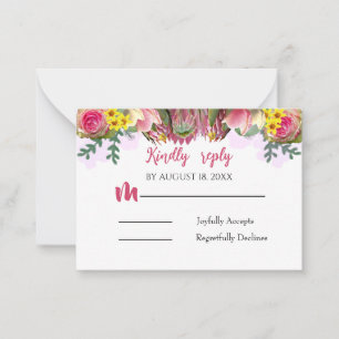 Beautiful Botanical Floral Garden Reply Card