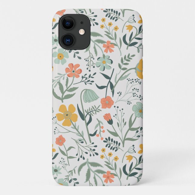 Beautiful Botanical Floral Pattern Case-Mate iPhone Case (Back)