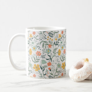 Beautiful Botanical Floral Pattern Coffee Mug