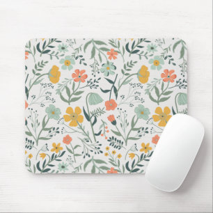 Beautiful Botanical Floral Pattern Mouse Mat