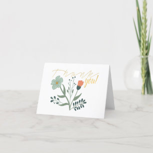 Beautiful Botanical Floral Pattern Thank You Card