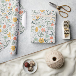 Beautiful Botanical Floral Pattern Wrapping Paper
